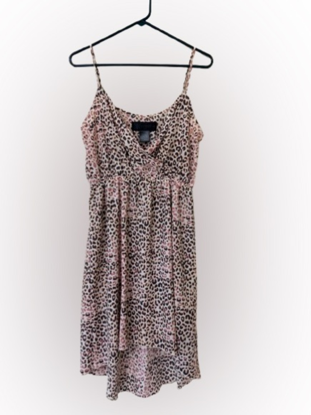 Kardashian Kollection Pastel Leopard Print Hi Low Dress Medium Pink Animal Print